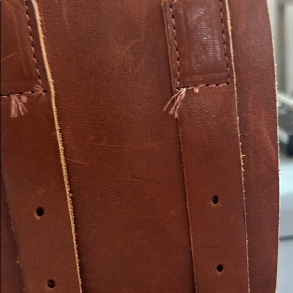 Arden B Brown Leather Belt with Gold Studs - Picture 5 of 12